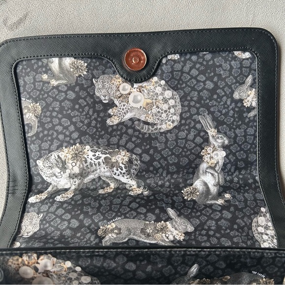 Ted Baker ~ Faux Leather Tote with Top Handle ~ Black with Rose Gold Hardware - Picture 12 of 17